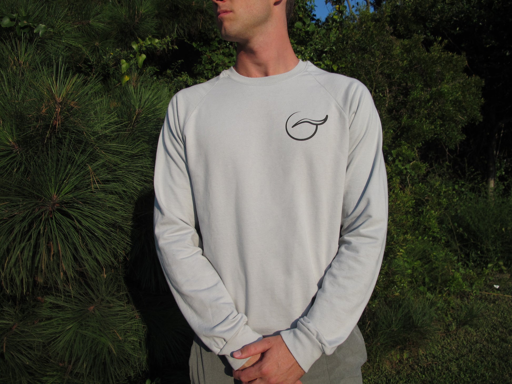 Breath gray crewneck sweater, made with organic cotton for a sustainable and stylish look. Crafted in the USA for everyday wear.