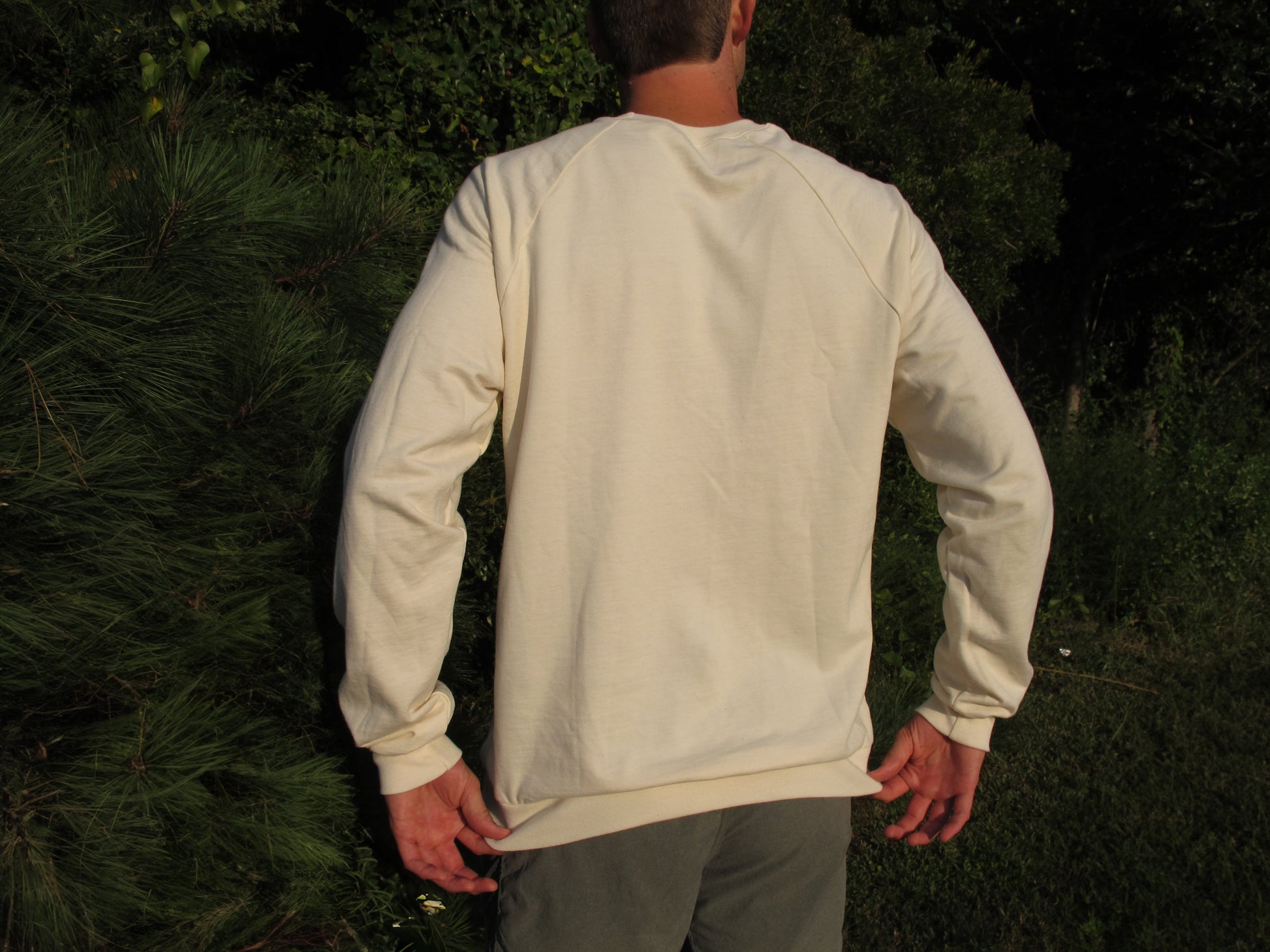 Sustainable tan crewneck sweater by Breath, designed with 100% organic cotton. Soft, eco-friendly, and ethically produced in the USA for timeless style.